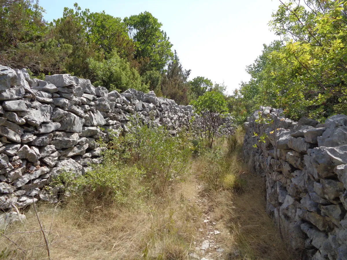 Trockenmauer und Dreschtenne