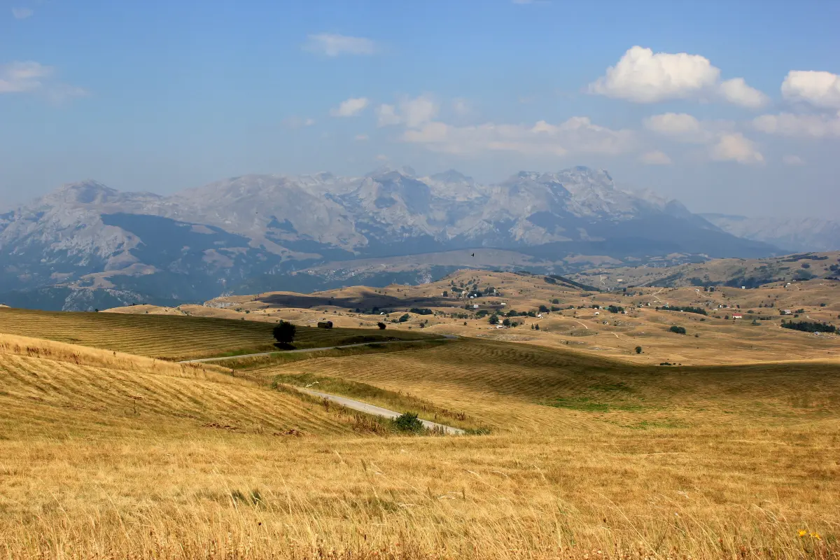The Piva plateau near Pišče, with the mountains towards Maglić in the distance