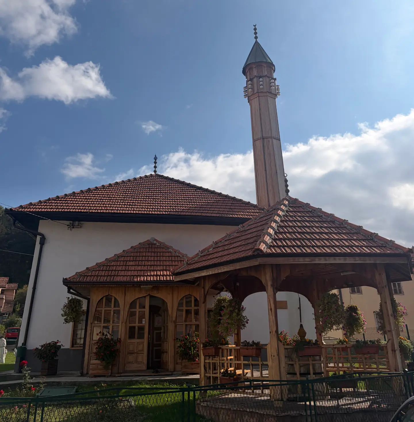 Hadži Alija Mosque with its wooden porch