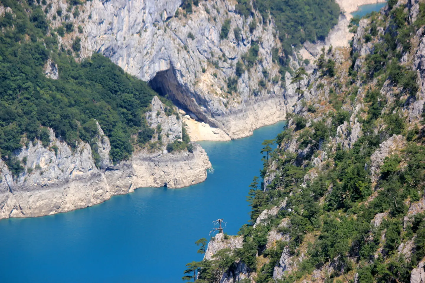Limestone cliffs above Lake Piva