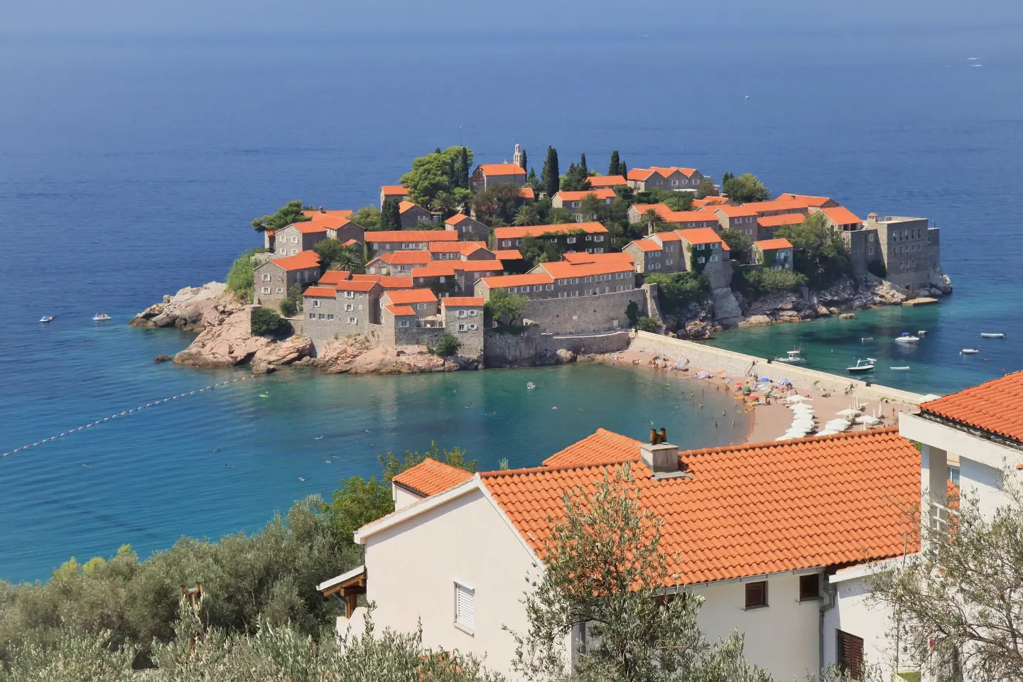 Sveti Stefan island and the causeway