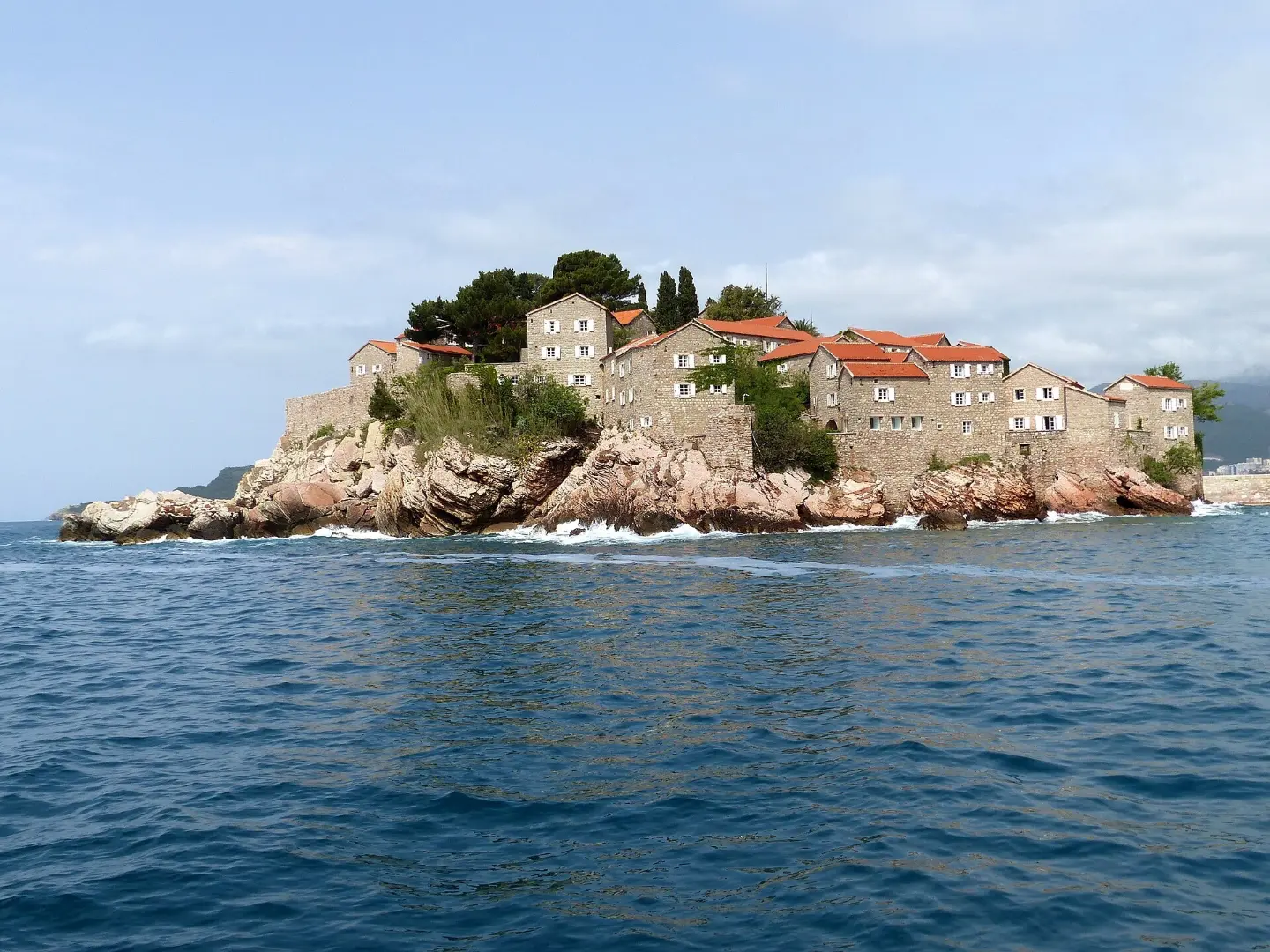 Sveti Stefan island from the sea