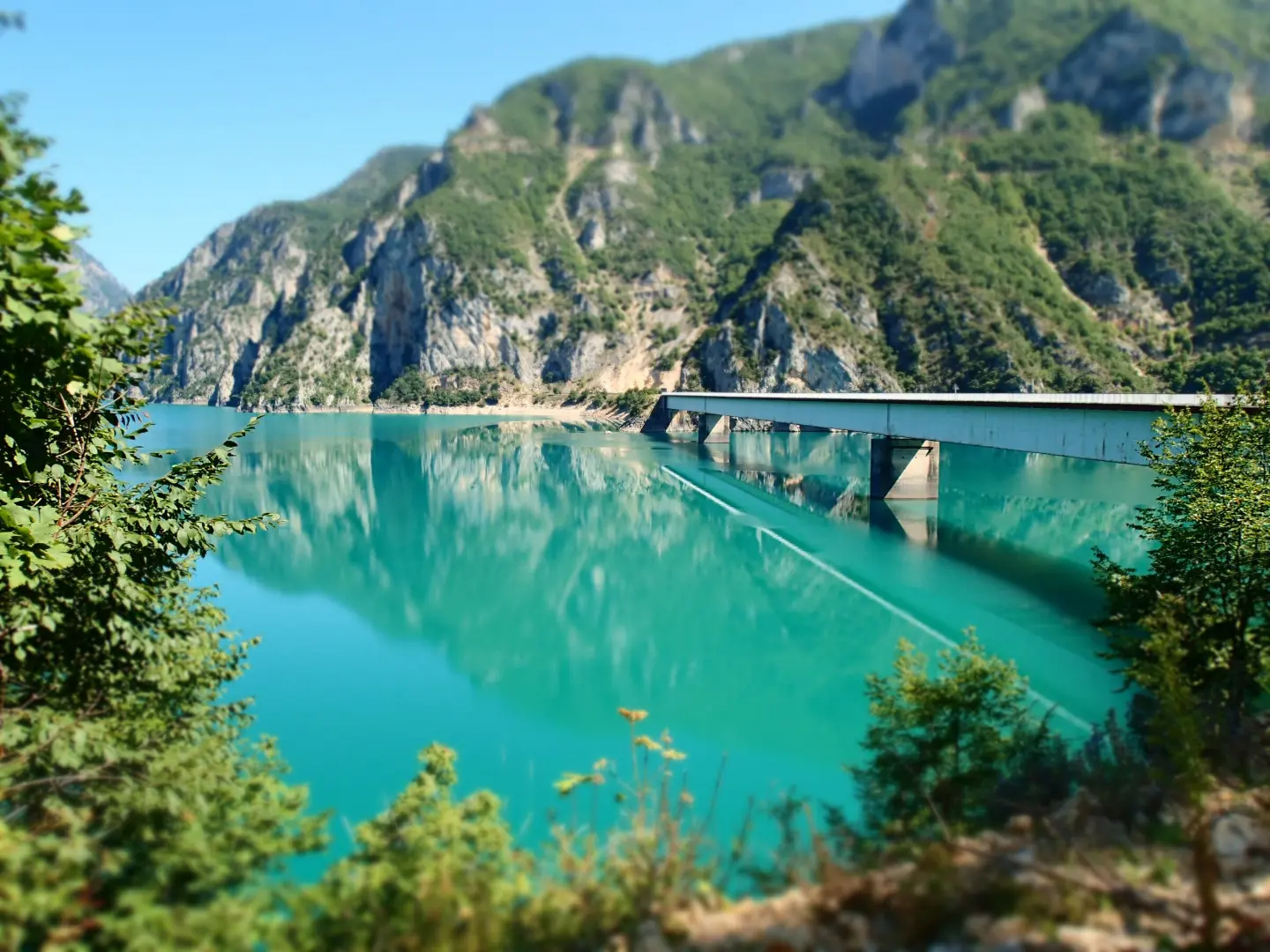 The bridge over Lake Piva near Plužine