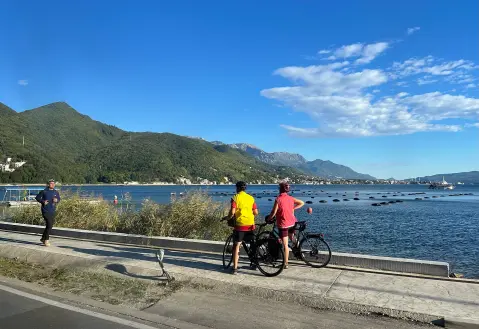 Bijela, Montenegro bicycles and jogger