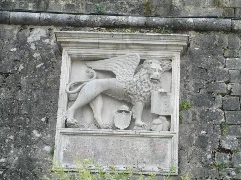 Kotor city wall, the venetian lion