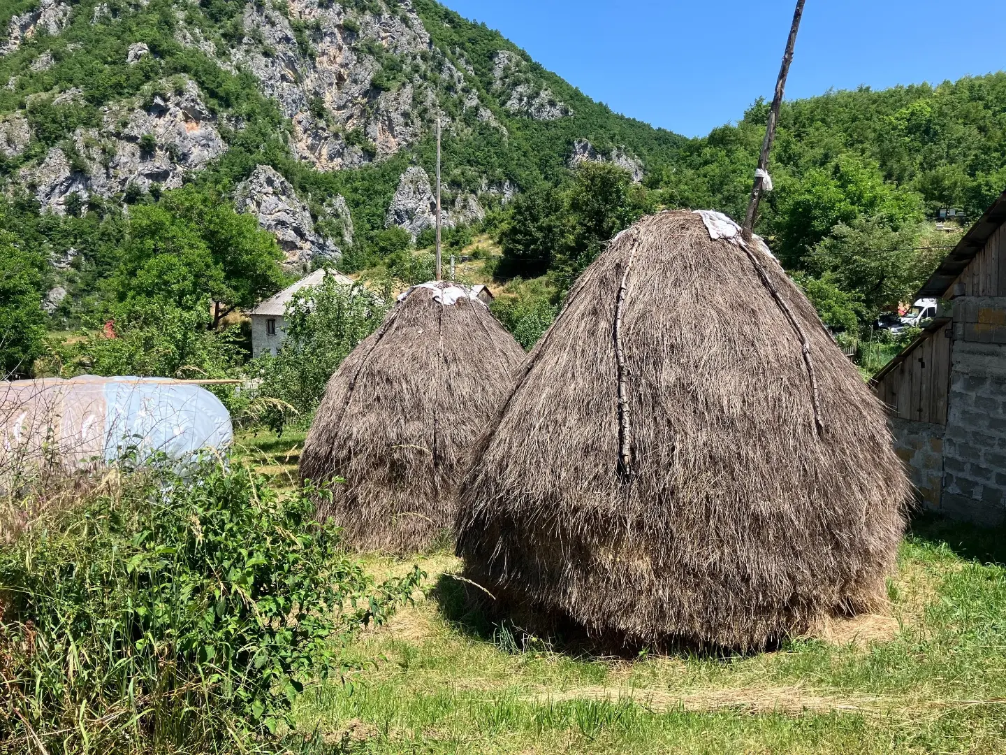 Haystacks in a village above Berane