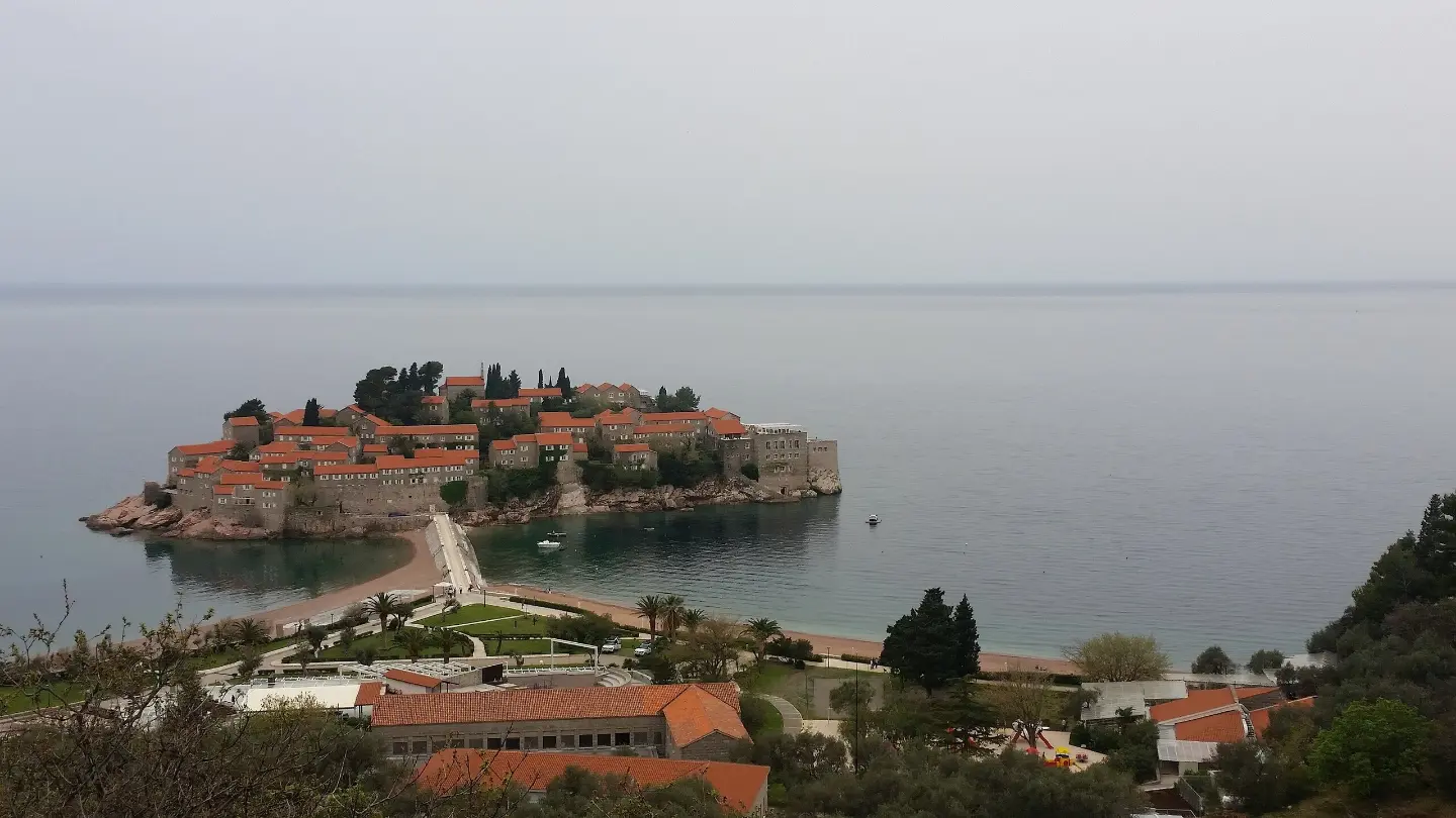 Sveti Stefan from the hills
