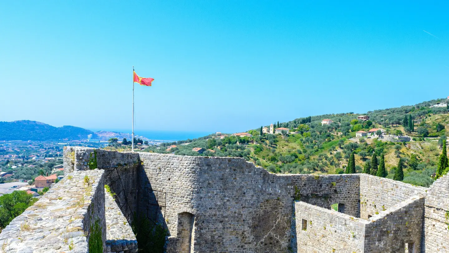 Stari Bar fortress with a view to the sea